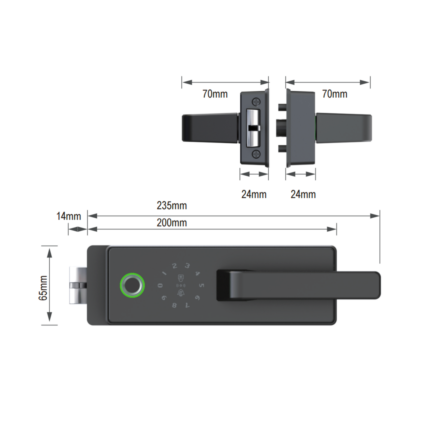 Glass Door Lock