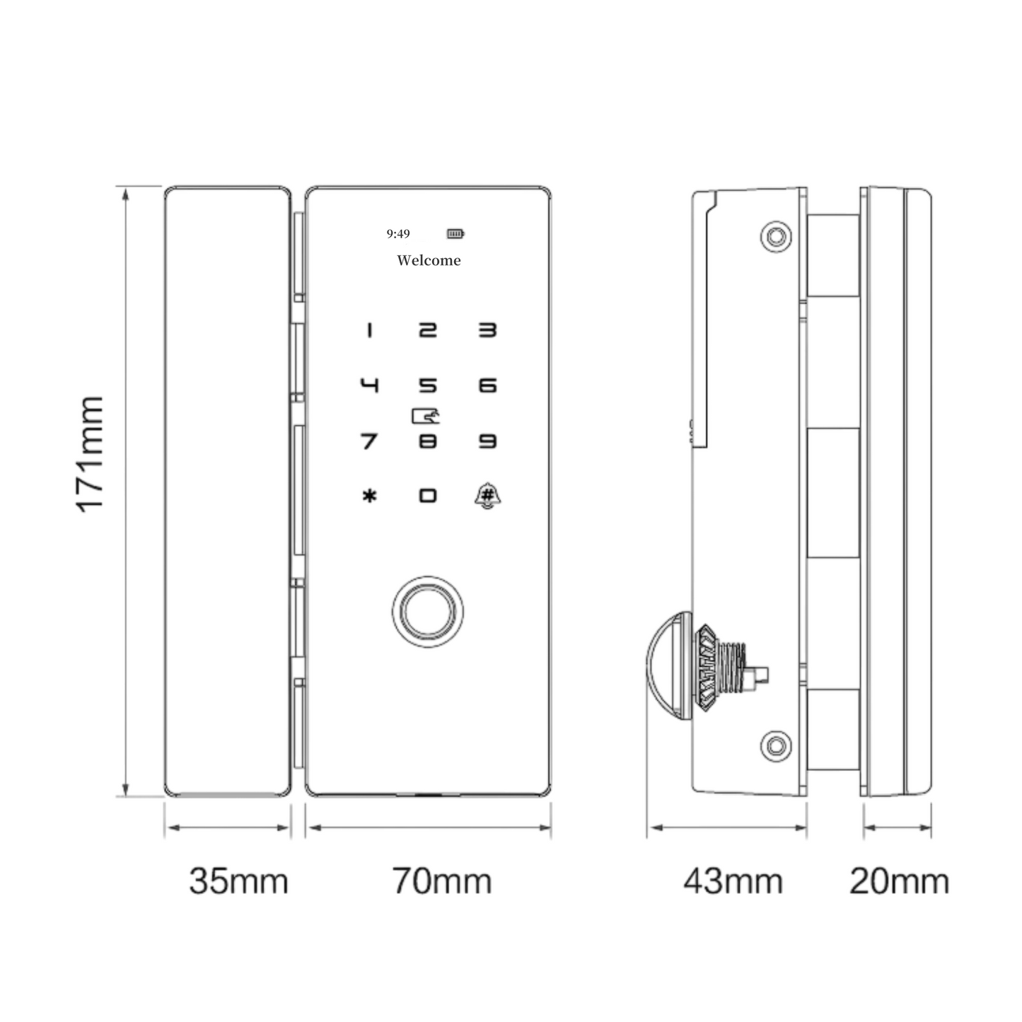 Glass Door Lock